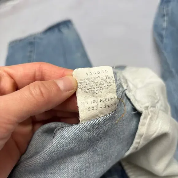 Vintage 80s Levi's 501 Distressed Straight Leg Jeans 33x32.5 Made in USA
